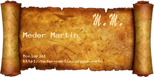 Meder Martin névjegykártya